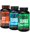 Jacked Factory Androsurge Estrogen Blocker for Men + Primasurge Testosterone Booster for Men + Burn XT Burn-XT Thermogenic Fat Burner - Appetite Suppressant for Weight Loss