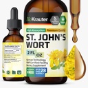 BIO KRAUTER Šentjanževka Tinkture - Hypericum Perforatum Tekoči ekstrakt za podporo razpoloženju - visoka absorpcija - Veganske kapljice 2 Fl.Oz.