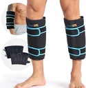 SuzziPad 360° Cold Pack za Calf, Shin, Arm & Elbow – Ledeni ovoj z dvojno cover oblikovanje, nastavljive Velcro Straps, Leakproof & Reasible Cold Compress za okrevanje po delu (2 paketi), črna