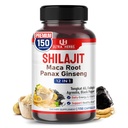 Shilajit Pure Himalajan - Energy Booster 85% Fulvic Acid, Maca Root, Panax Ginseng, Tongkat Ali, Fadogia Agressis - Podpora za presnovo in imuniteto - 150 kapsul