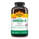Država Life Omega-3 ribje olje dodatek, 1000mg, 180mg EPA & 120mg DHA, Ribje olje koncentrat, Burpless, 300 Softgels, Certified Gluten Free