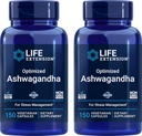 Življenjska razširitev Optimizirana Ashwagandha, 150 Veg caps (paket po 2) - Ne-GMO, Gluten brez, Vegetarijanske kapsule