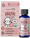 Legendy Milk Organic Liquid Iron Supplements for Kids - Brez sladkorja Liquid Iron za otroke - za starost 4 mesecev do 3 let - Cherry Flavor, 60 Servings