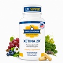 Preprosta obljuba - Xetina 20TM Lutein in Zeaksantin dopolnila - Bistvena podpora za zdravje oči z vitamini E, Eyebright, Cinkov, Izvleček grozdnega semena, Rutin & borovnica - 60 kapsul