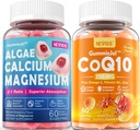 Dodatek kalcija brez sladkorja 600mg, Alge Kalcij Magnezij 2:1 Razmerje + CoQ10-250mg Polnjeni gumiji, visoko Absorpcijski koencim Q10