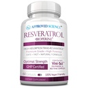 Odobreni Science® Resveratrol - 1000 mg Trans Resveratrol - 250 mg polifenola - 98% raven čistosti - vključuje Bioperine® - 60 Veganskih prijaznih kapsul - 1 steklenička