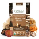 7 Gobe Mocha - Organski adaptogeni goba v prahu - Vključno s Turčijo rep in lev Mane - Energize & spodbuja mentalno jasnost* - Vegan, Gluten brez, brez dodanega sladkorja - 20 Serving - 120g