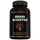 Vitalni vitamini Možganski dodatki z Bacopa Monnieri - za spomin in fokus – Nootropični Brain Booster - Kofein-free Podpora za odrasle in starejše – Ne-GMO, 30-dnevno oskrbo, 30 kapsul