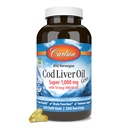 Carlson - Jetrna trska Gems, Super 1000 mg, 250 mg Omega-3s, 400 i.e. (10 mcg) Vitamin D3, Divji ujeli norveškega arktičnega trsko jetra olje, nordijsko ribje olje kapsule, 250 Mehkužci