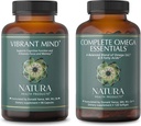 Nature Health Izdelki Živahen um in popolno Omega Essentials dodatek paket - Nootropic Brain dodatek za spomin in fokus - Uravnotežena mešanica Omega 3, 6, 7, & 9 Maščobne kisline