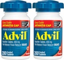 Advil Pain Reliever in Fever Reducer, Pain Relief Medicine z Ibuprofen 200mg za bolečine v sklepih, bolečine mišic in manjše artritis bolečine Relief - 200 Obložene tablete z enostavno odprto Artritis Cap