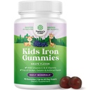 Otroci Iron Gumies - Blood Builder Iron Supplements for Kids with Gentle for Stronger Immunity & Energy - Vitamin B12, Folate & Vitamin C Gumies - Veganski GSO & Gluten Brezplačno za malčka - 90 Count