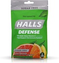 Halls Defense Vitamin C Kapljice Sladkor brez sortiranih citrus - 25 ct, pakiranje po 4