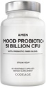 Amen Mood Probiotic dodatek 51 milijard CFU - Organski prebiotiki in probiotiki - Acidophilus Probiotic tablete, Fibers - Mood Organic Ashwagandha, borovnice - Vegan & Non-GMO - 60 kapsul