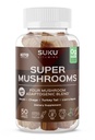 Vitamini SUKU - Super goba - Reishi Chaga, Turčija Mail & Lions Mane Mešanica gumijastih gumijev za imuniteto - enostaven za žvečenje - brez GSO, brez glutena sladkor - Espresso Decaffineated Flavored Gummy Vitamini, 50 Število