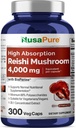 NusaPure Reishi izvleček gob 20:1 ekstrakt, 200 mg ekvivalent 4000 mg na kapsulo 300 Veggie Caps Vegan, Non-GMO, Vegan