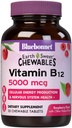 Bluebonnet Nutrition Earth Sweet Vitamin B12 5000 mcg Žvečljive tablete, Soy-free, Gluten-free, Kosher Certified, Dairy-free, Vegan, Raspberry Flavored, 30 Žvečljive tablete, 30 Servinges