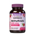 Bluebonnet EarthSweet Metilfolate 400 mcg Celularni aktivni koencim 5-MTHF L Metil Folate Dodatek - Prenatal & Energy Support* - Non-GMO, Vegan, Gluten-free - Raspberry - 90 Žvečljive tablete