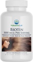 Naravni laboratorij Biotin 5000 mcg - spodbuja zdrave lase, kožo in nohte - 120 kapsul (4 mesece dobave)