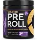Gold BJJ PreRoll - Jiu Jitsu Pre Workout dodatek za energijo, fokus in vzdržljivost - Martial Arts Specific Pre-Workout Formula v prahu z naravnimi aromami (Acai Berry, 30 Servings)