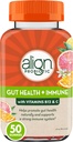 Align probiotik, Gut Health & Immuniteta Podpora, Probiotik za ženske in moške, #1 Zdravnik Priporočeni Blagovna znamka, Vitamin C in B12 za imuno podporo in energijo, Citrus Flavor, 50 Gummies