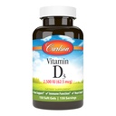 Carlson - Vitamin D3, 2500 i.e. (62,5 μg), Imunska podpora, zdravje kosti, zdravje mišic, holekalciferol, dodatki vitamina D, vitamin D3 Soft Gels, 150 Softgels