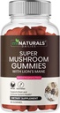 MINATURALS Super gobe Gumije za odrasle, 10X gobe dodatek w/Lions griva, podpira zdravje možganov in imunskega sistema, nič več tablete in kapsule