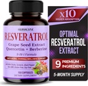 RESVERATROL 9-v-1 Formula - z mlečnim osatlom, kurkuma, črnim poprom Non-GMO, Gluten-free, Soy-free