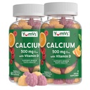 YumVs kalcij 500mg z vitaminom D3 - Raspberry & Orange Flavor kalcij vitamin D Gumies, žvečljivi kalcij dodatek za otroke in odrasle, vitamin D kalcij Gumies (60 Count (Pack of 2))