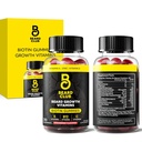 Brada klub Biotin Beard rast vitamini Gumies - las dodatek za moške - vitamini B12, E, & C za podporo Thicker Fuller videz las - Jagoda Gummy