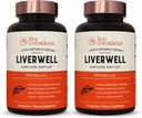 LiverWell jetrna čistila, pomlajevanje, metabolična podpora - Jetrna dopolnila za zdravje jeter w/Visoko biološko razpoložljivo mleko Thistle Extract, N-acetil cistein, alfa lipoična kislina, cink, selen - 2 paket