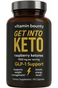 Vitamin Bounty Premium Raspberry Ketones Supplement - Keto tablete za hujšanje - spodbuja Ketosis & Presnova Podpora - Keto Diet Aid - Energy Boost za ženske in moške - 60 Kapsule