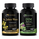 St Johns Wort 900mg-Mood podpora dodatek-Calm dopolnila. DIM dodatek 300mg z Brokoli 200mg BioPerin 10mg- Hormon in estrogen ravnovesje za ženske in moške 120 Zelenjavne kapsule(2 MESEC OSKRBE)