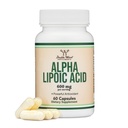 Alfa lipoična kislina 600 mg na servo, 60 kapsul (tretja stranka testirana, ne-GMO, Gluten prost, Vegan varen) Potenten antioksidant za nevropatijo in kardiovaskularno zdravje (ALA dodatek) z dvojnim lesom