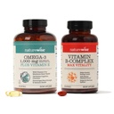 NatureWise 1000mg Omega 3 600mg EPA 400mg DHA z vitaminom E 180ct & vitamin B kompleks za ženske in moške 150 Softgels[5-mesečna zaloga]
