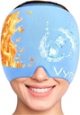 Migrena Relief Cap Čudežni glavobol Relief Cap 360 Hot & Cool glavobol Cap Pomirjujoče Odorless Gel Ledena glava Ovoj Nadgrajena Migrena Cap za napetost, Stres, in Sinus (modra)