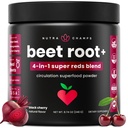 NutraChamps Pese Root Powder Circulation dodatek, Superfood Powder Dutch Oxide z sokom iz sladkorne pese, Super Reds & Grozdni izvleček, Brez dodatka sladkorne pese - 8.74 Oz