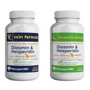 VITASUPPORTMD - veinska in limfatična formula Bundle, Diosmin Hesperidin 1000 mg, 2x60 kapsule, MPFF kompleks za kroženje, limfatično in vensko podporo