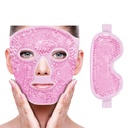 ZNÖCUETÖD maska za oči, led za zmanjšanje utrujenosti, vrečke pod očmi, Puffy temni krogi, migrena, vroč/hladen paket z mehko Plush hrbtenico (Pink-(1*Eye mask+1*Face mask)