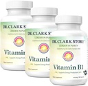 Dr. Clark Bernard Jensen Store Vitamin B1 Tiamin 500mg dodatek -Tiamin B1 dodatek za zdravo živčevje in energijo Presnova, Gluten-free, Dairy Free - 100 želatina kapsule 3Pack