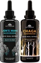 Naturealm Lion's Mane & Chaga Goba Extract - Adaptogen Stack for Focus, Immuniteta, Dolgoživost, Stress Relief, Gut Health, Anti-Aging, Energy & More - Organic Liquid kapljice - 50 ml Vsak (2 paket)