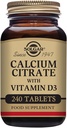 Solgarjev kalcijev citrat s tabletami vitamina D3, 240 (paka 1)