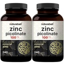 2 Pack maksimalna moč cink 100mg, Cinkov pikolinat dodatek, 480 Kapsule, Cinkov vitamin in imunski vitamini za encim funkcijo in imunske podpore, Non-GMO in Made v ZDA