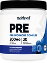 Nutricost Pre-World Complex Powder (30 strežbe, modra malina) - Pred-World dodatek z beta-Alanin, Taurin in aminokisline