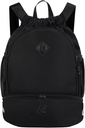 Drawstring Backpack Gym Backpack with Shoe Compartment for Men Women String Sports Bag with Wet Pocket Cinch Swim Beach Bag, Black (Patent Pending)