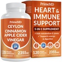 5- v-1 Ceylon Cinamon Kapsule 2355 mg - Ceylon Cimet in Apple Cider Vinegar s kurkuma, Panax ginseng, Cinamon in Bioperine, 120 ā