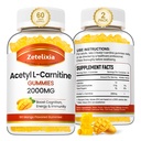 2 Pack Acetil L-karnitin Gumies, L-karnitin dopolnilo za ženske in moške, prehranska dopolnila za povečanje energije, imunitete in zdravje možganov, Vegan, Non-GMO, Mango Flavor, 120 Count