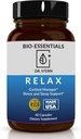 BIO-ESSENTIALS, Relax-Doctor formulirane: Upravljanje stresa, spodbuja globoko spanje, izboljšuje Mood-W/Organic Holy Basil, cink, magnezij, vitamin B6, Magnolia Bark, L-Theanine, Vegan-Made v ZDA-60 Caps