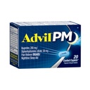 Advil PM (20 Count) Bolečina Reliever / Nighttime Aid Obložena Caplet, 200mg Ibuprofen, 38mg difenhidramin