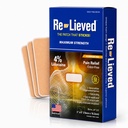 Re-Lieved 4% Lidocain obliži Največja moč - Aluminij-brez, voda odporna in ZDA Made -Superior Sticking Pain Relief obliži hitro sprošča nazaj, sklepov in bolečine mišic-3x6 Inches (31 grof)
